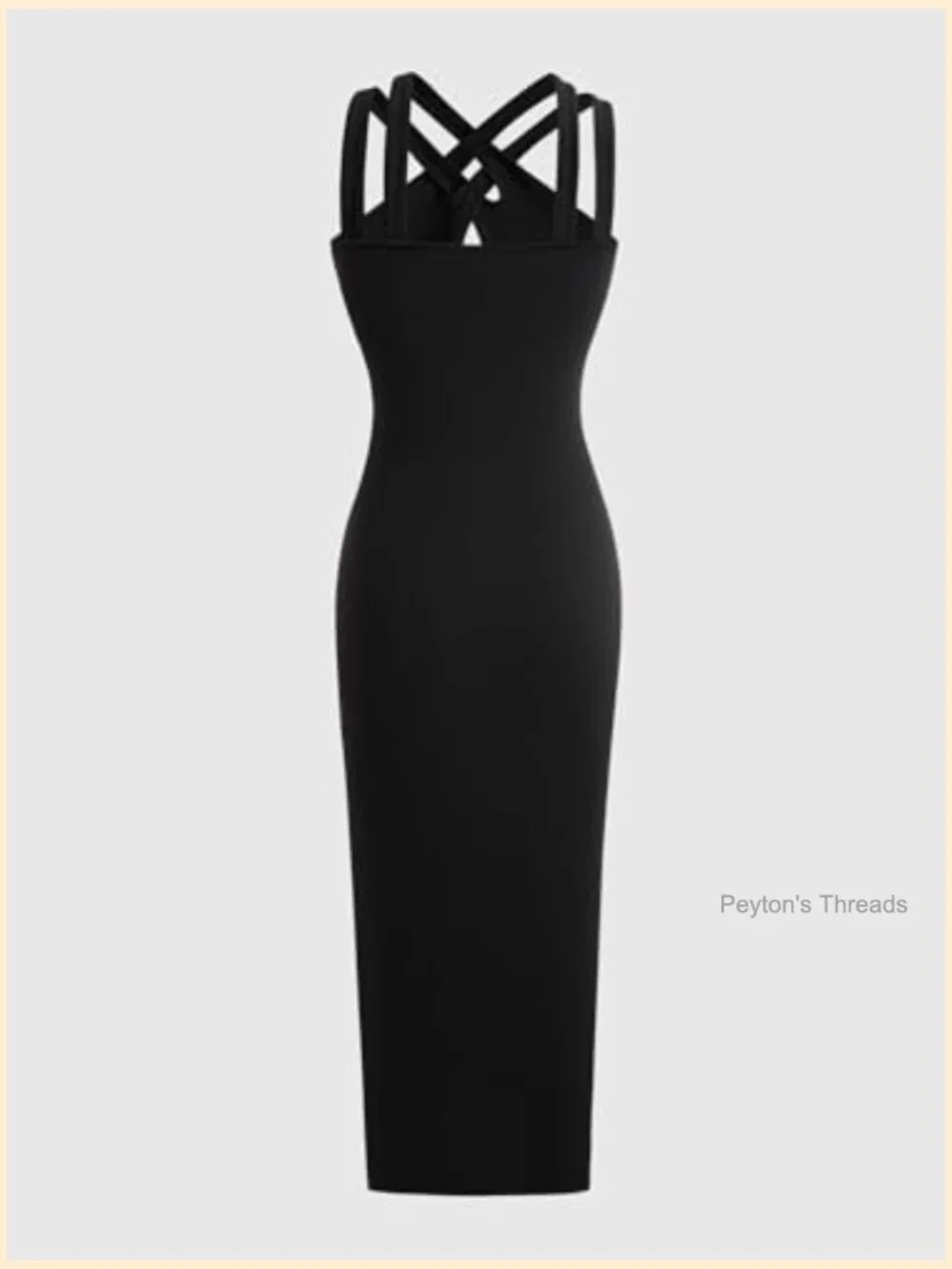 Sleeveless Criss Cross Bodycon Midi Dress with Slit - Picture 3 of 5
